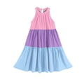 thumbnail image 4 of Girl's Dresses Sleeveless Tiered Swing A-Line Cute Midi Casual Sundress, 4 of 6