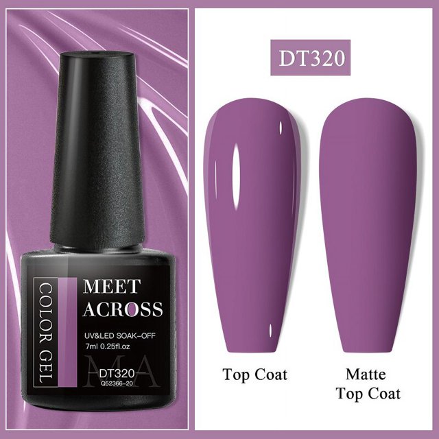 MEET ACROSS-esmalte de Gel para uñas, barniz de diseño para manicura, con lentejuelas y purpurina láser de colores, UV, LED, 140 colores, 7ml