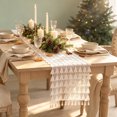 thumbnail image 2 of 2026 Christmas Home Party Decor 33x183cm Christmas Lace Table Runner Snowflake And Xmas Tree Hollow Print Tassel Table Runner White Vintage Lace Table Decor For Holiday Dining Table Decor, 2 of 6