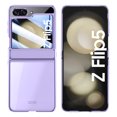 thumbnail image 3 of Dteck for Samsung Galaxy Z Flip 5 Case with Built-in Screen Protector, Ultra Slim Crystal Z Flip 5 Case Clear Plating Hinge Protection Protective Cover for Samsung Galaxy Z Flip 5 5G,Purple, 3 of 6