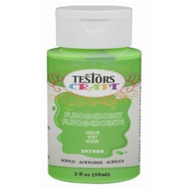 Testor 223559 2 oz Green Fluorescent Acrylic Craft Paint Pack of 6