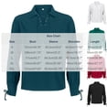 thumbnail image 2 of SAWOBUUN Men's Vintage Shirt V Neck Lacing Long Sleeve Solid Top Adjustable Drawstring Cuffs Casual Shirt, 2 of 4