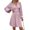 Pink, variant on WTOBBY Women's Fashionable Solid Color V-Neck Long Sleeve Pleated Versatile Dress Lantern Sleeve Detail for Unique Style Flowy Pleats for Movement Wardrobe Essential,Army Green L