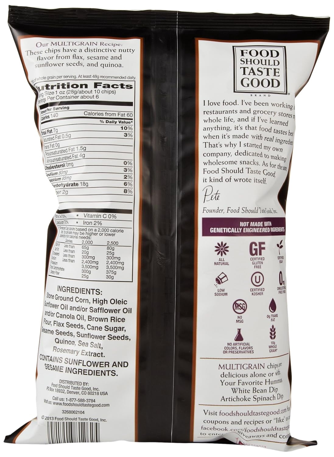 Food Should Taste Good Multigrain Tortilla Chips, 1.5 Ounces  (Pack Of 8)