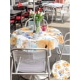 thumbnail image 4 of Orange Watercolor Floral Outdoor Tablecloth - 54 Inch Round Dining Table Cover, Spring Flower Abstract Art Waterproof Outdoor Table Cloth with Umbrella Hole & Zipper for Picnic/Patio/Party, 4 of 7