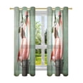 thumbnail image 7 of Yayeee Window Curtains Light Filtering 63"x52" Grommet Panel Pair Home Living Room Decor, Pink Flamingo Coconut, 7 of 7