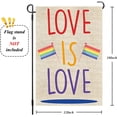 thumbnail image 5 of Pride Garden Flag LOVE IS LOVE 12"x18" double Sided Burlap LGBTQ Rainbow Flag Small , Gay Flag Garden Flag for Yard Lawn Home Door Decor, 5 of 6