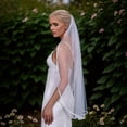 thumbnail image 3 of Aellinatey Bride Wedding Veil Single Layer Flower Edge Mesh Veil Bridal Shower Headdress, 3 of 10