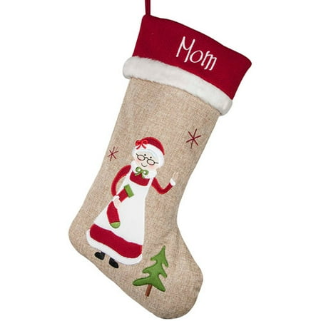 Personalized Woodland Joy Character Christmas Stocking, Mrs. Clause