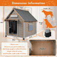 thumbnail image 4 of PETSCOSSET Wooden Dog House with Gable Roof, All-Weather Pet House with PVC Door Curtain, 30.5" L x 41" W x 39" H, Gray, 4 of 10