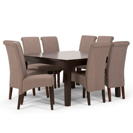Looking For Dining Room Table And Chairs Brooklyn + Max Lincoln Contemporary 9 Pc Dining Set with 6 Upholstered Dining Chairs in Light Mocha Linen Look Fabric and 54 inch Wide Table ()