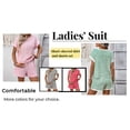 thumbnail image 5 of MaFYtyTPR Two Piece Sets for Women Summer Casual Striped Shorts Crew Neck Short Sleeve Tops Women's 2 Piece Outfits Lounge Sets 01-Hot Pink L, 5 of 7