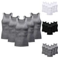 thumbnail image 1 of VBTAPA 5 Pack Men's Athletic Compression Shirts Sleeveless Tank Top Workout Muscle Shirt Basketball Training Base Layer Top Today's Sales Black M, 1 of 5
