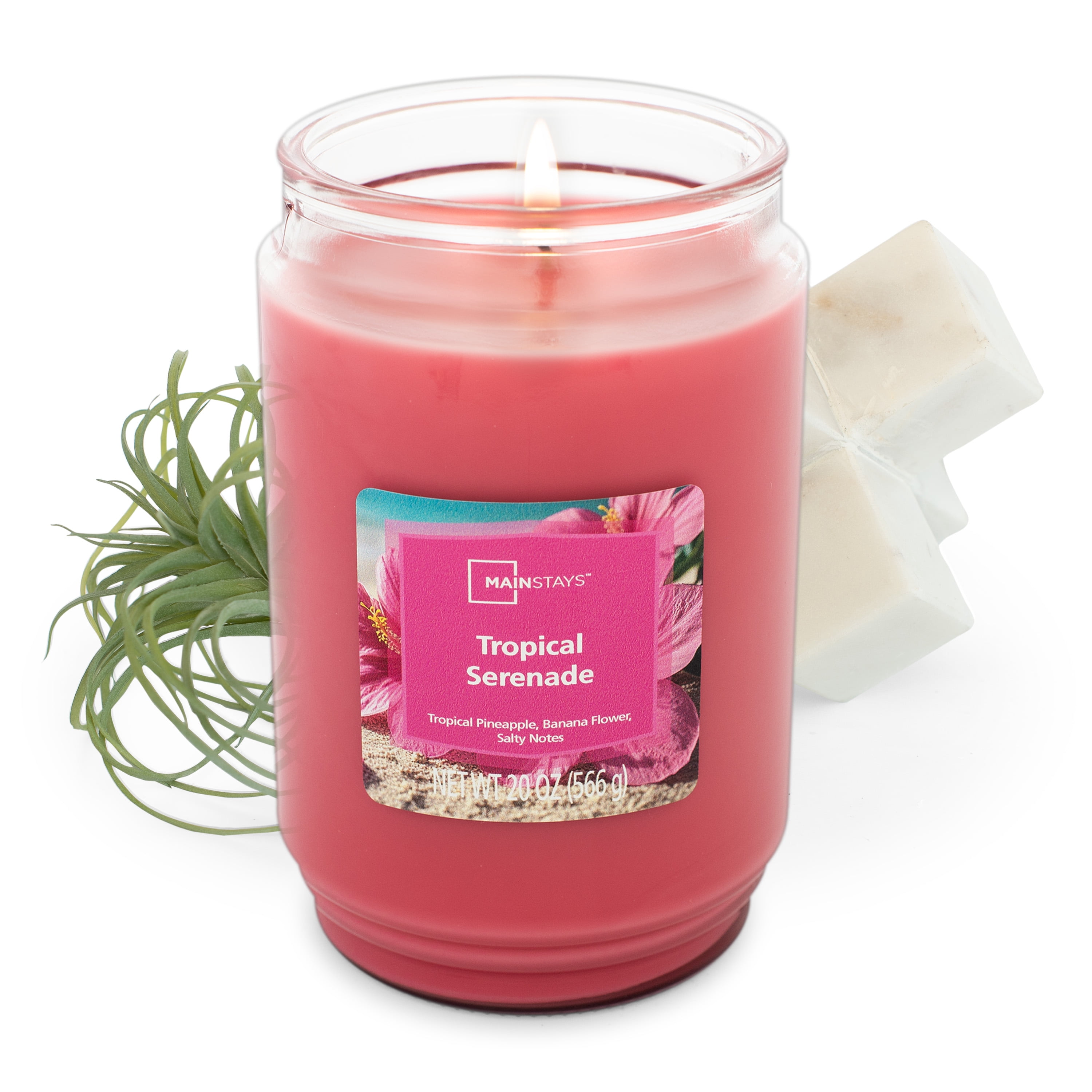 Mainstays Tropical Serenade Scented 1-Wick Glass Jar Candle, 20 oz