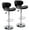 Black/Silver Base, variant on Bar Stools Set of 2, Scallop-Shaped Adjustable Swivel Barstools, Modern PU Leather Counter Height Stools for Island, Dining, Bistro, Pub (Black/Silver Base)