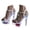 White, variant on Modisza Women's Rinestones High Heel Light Up Transparent Platform Party Sandals Open Toe Trendy Heeled Summer Travel Stiletto Size 6 Black