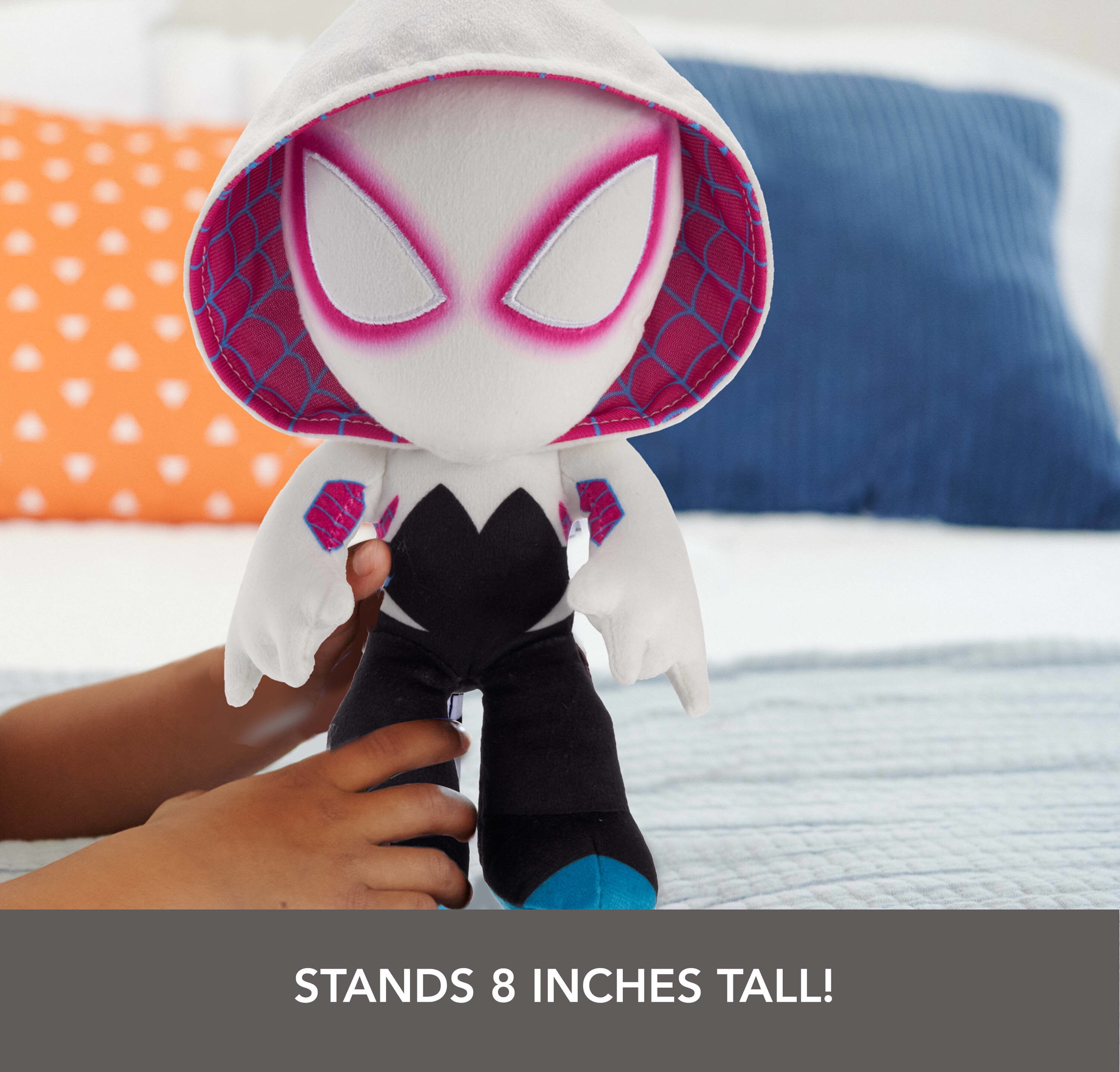 Marvel Plush Spider-Gwen Soft Doll, 8-inch Collectible Stuffed Ghost-Spider Super Hero Figure