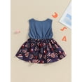 thumbnail image 4 of Suealasg Kids Girl 4th of July Clothes 1T 2T 3T 4T 5T Toddler Girl Summer Casual Outfits Sleeveless Star Flag Print A-Line Beach Dress, 4 of 7