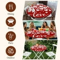 thumbnail image 6 of Red Love Valentines Round Tablecloth 55-60 Inch Round Fitted Table Cloth with Elastic Edge, White Love Heart Waterproof Table Cover Protector for Outdoor Picnic Party Dining, 6 of 6