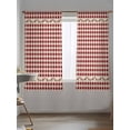 thumbnail image 5 of Sheer Curtains 72 Inches Long, Western Texas Star Retro Semi Sheer Curtains Light Filtering Window Treatment, Country Vintage Red Beige Plaid Privacy Voile Drapes for Living Room Bedroom 52x72 Inch, 5 of 7