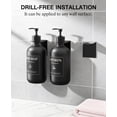 thumbnail image 5 of Luxspire Shampoo and Conditioner Dispenser, Shower Soap Dispenser Wall Mounted 3 Sets White Plastic Bottles Bamboo Pump, 500ml Shampoo and Conditioner Bottles for Bathroom, Shower Wall and Hotel, 5 of 8