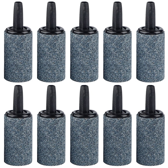 Pawfly 1 Inch Air Stone 10 Pieces Cylinder Bubble Diffuser Airstones for Aquarium Fish Tank Pump Grey