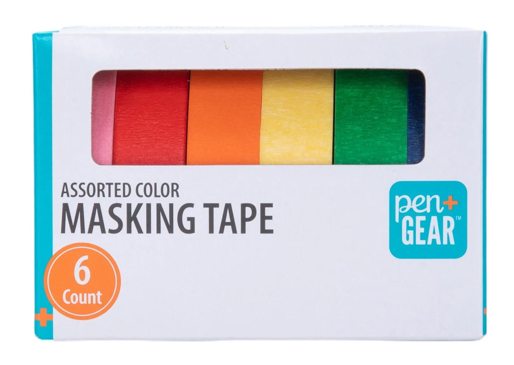 (3 pack) Pen+Gear Masking Tape, 0.59 in x 15 yds, Multicolor, 6 Rolls