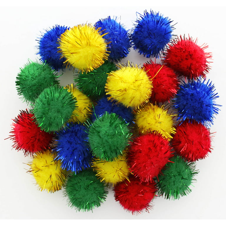 Essentials by Leisure Arts Yarn Pom Poms - Assorted Pastel - 1 to 1.5 -  20 piece pom poms arts and crafts - gray pompoms for crafts - craft pom poms  - puff balls for crafts 