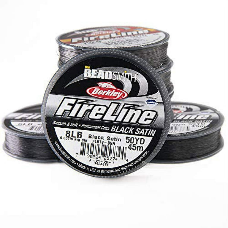 FireLine Braided Beading Thread, 8lb Test Weight and .007 Thick, 50 Yard  Spool, Black Satin