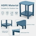 thumbnail image 2 of ENYLAY Folding Adirondack Chair Set with Side Table - HDPE Outdoor Patio Chairs, Weatherproof Chair with Reclining Back, and 2-Tier Storage End Table for Firepit or Garden (Blue，4 Chair＆2 Table), 2 of 6