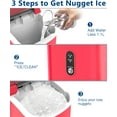 thumbnail image 6 of Electactic 35lbs Countertop Ice Maker, Crushed Nugget Ice Type with Scoop, Cubes Ready in 10 Mins, Red, 6 of 7