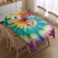 thumbnail image 2 of Colorful Rainbow Tie Dye Spiral Pattern Rectangle Tablecloth 60"x84",Waterproof Polyester Rectangle Table Cloth, Wipeable Spillproof Polyester Tablecloth for Dining, Camping, Indoor and Outdoor, 2 of 5