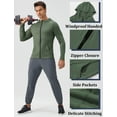 thumbnail image 5 of FEOYA Mens Outdoor Hoodies Full Zip Male Workout Gym Jacket Running Training Shirts Jacket for Athletic Running Fishing Hiking Active XL Green, 5 of 6