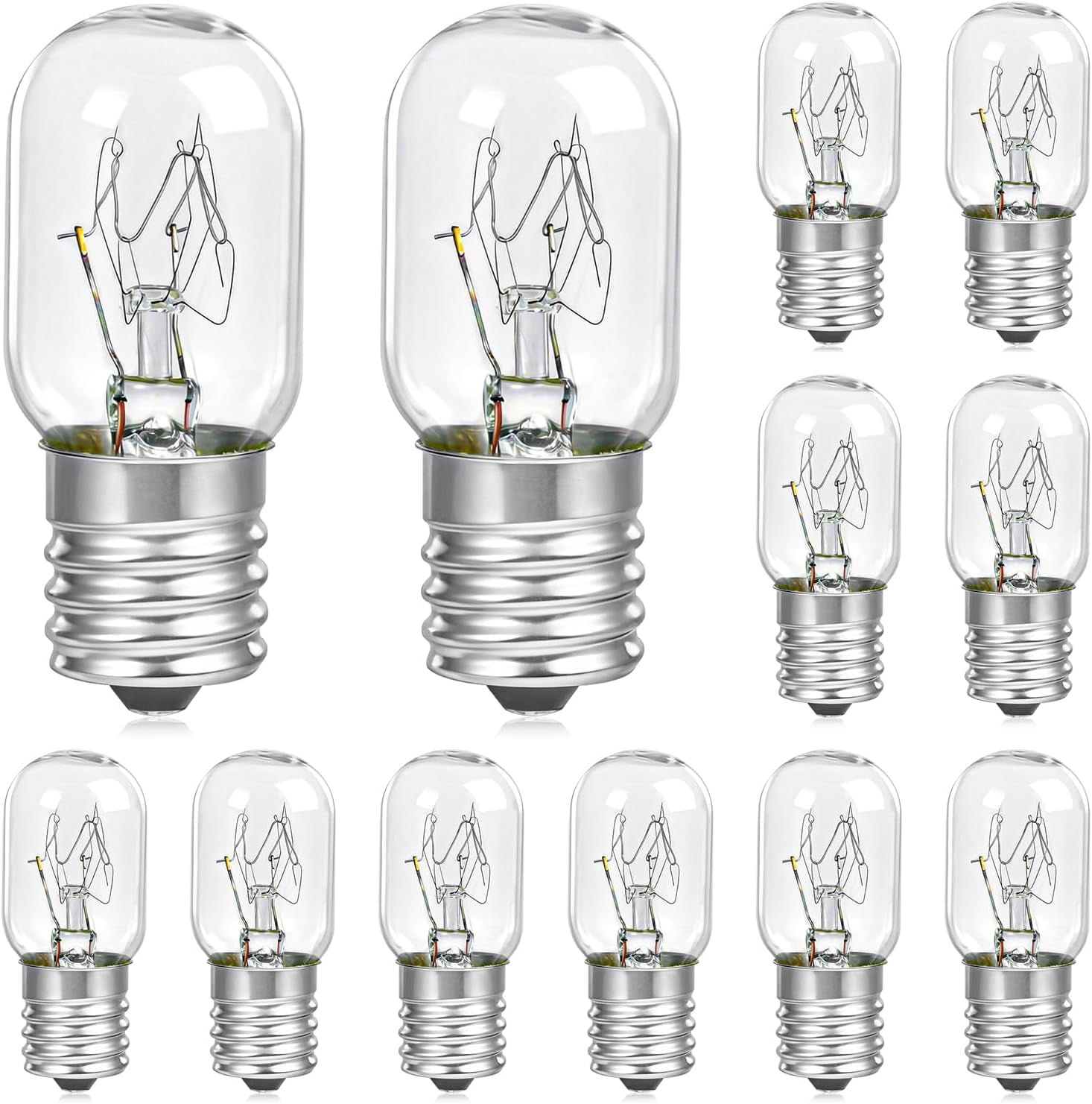 12 Pcs 5015-6 Light Bulbs Replacement for Lava Lamp Bulb 5015-6 15 Watt, E17 Base T7 120V Appliance Bulb for 11.5" Lava Lamps and Glitter Lamps, Incandescent Lamp
