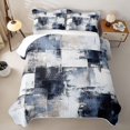 thumbnail image 2 of Homewish Navy Gradient Plaid Bed Spread Queen,Contemporary Art Queen Coverlet Set,3 Pieces, 2 of 7