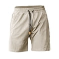 thumbnail image 4 of Aayomet Mens Workout Shorts Sport Shorts Tether Fashion Shorts (Beige, M), 4 of 5