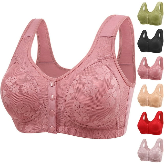 Meichang Front Closure Bras for Women Plus Size Wireless Bra Comfort Full Coverage Everyday Bralettes Breathable Supportive Bras for Large Bust