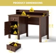 thumbnail image 2 of Gymax Computer Desk Home Office Writing Workstation w/ Drawer & Hutch Walnut, 2 of 10