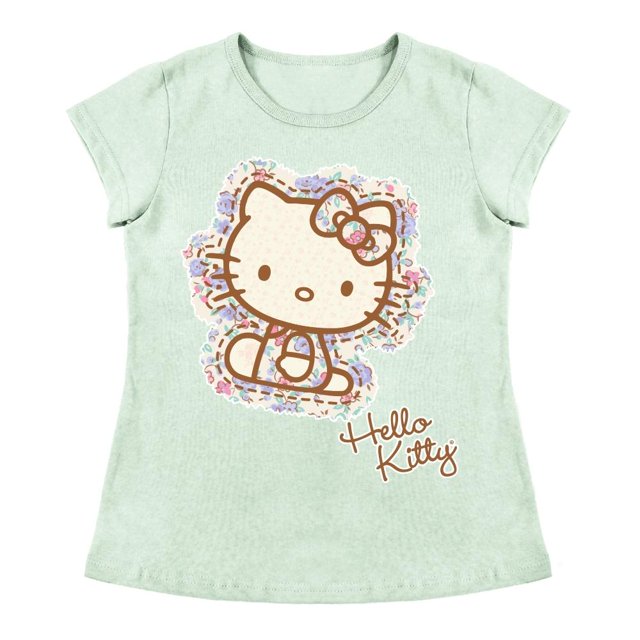 Playera Para Niña Sanrio Hello Kitty Cuello Redondo Manga Corta Talla 10 Verde