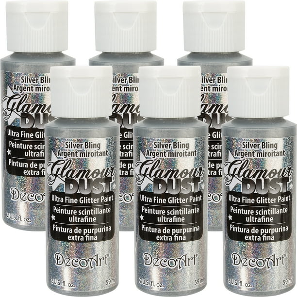 Glamour Dust Glitter Paint 2ozSilver BlingMultipack Of 6 Walmart