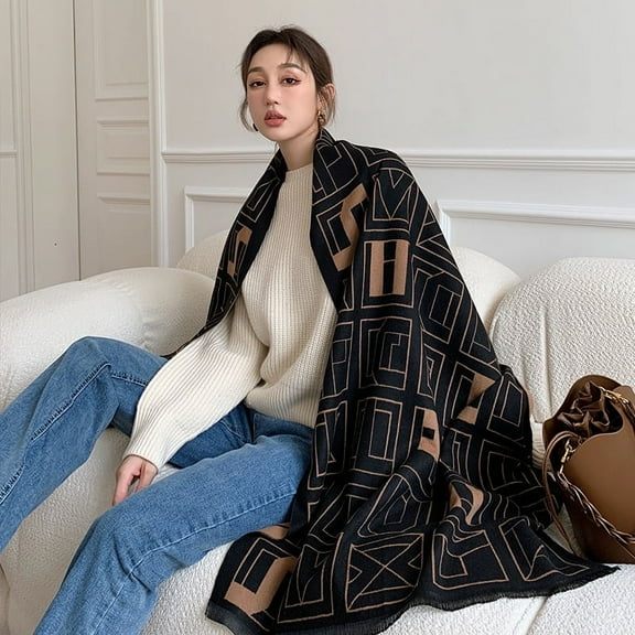 Zhuge Women's Long Blanket Scarf Chunky Oversized Winter Fall Warm Scarf Big Tartan Scarves Wrap Shawl Ladies Gifts，J