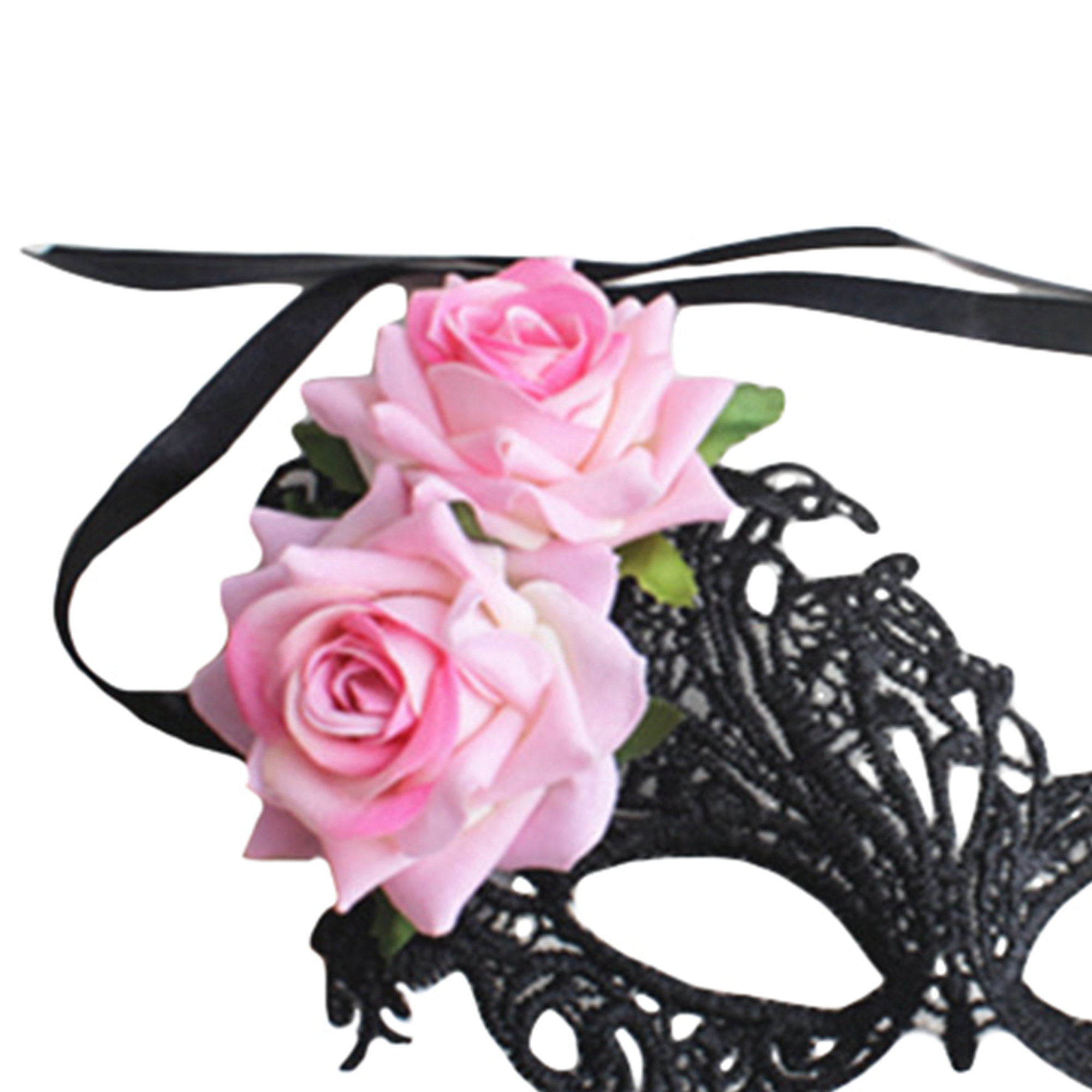 Masquerade Eye Cover Masquerade Party Decorations Lace Velvet Rose Party Half Face Protector Party Blindfold for Party, Adult Unisex, Size: 5.51 x