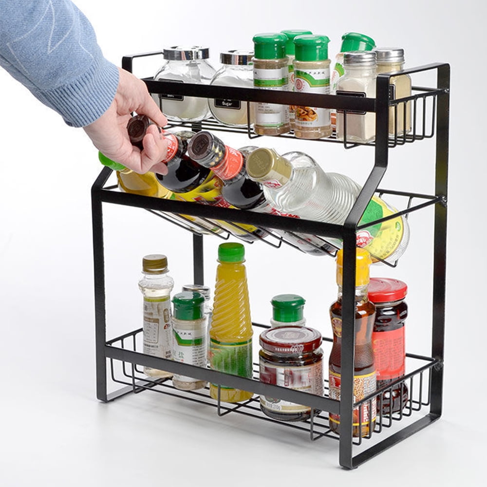 Richards 3 Tier Shelf Spice 10 x 4 x 9 Clear Plastic Rack for  Cabinet-Eliminate Household Clutter-Organize Canned Food, Seasoning in  Pantry