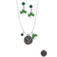 thumbnail image 2 of Delight Jewelry Silvertone Nurse Caduceus Seal - CNA Green Shamrock Necklace and Clover Earrings Jewelry Set, 2 of 5