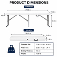 thumbnail image 2 of Alvantor 6 ft Portable Folding Bench, HDPE Plastic Indoor Outdoor Seat with Steel Frame, White, 1 Pack, 2 of 9