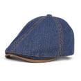 thumbnail image 2 of Fewfanhot Men's Vintage Denim Newsboy Cap with Suede Brim, Contrast Stitching, Classic Flat Cap for Casual Wear, Golf, Outdoor Activities, 2 of 2