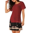 thumbnail image 2 of Fotbe Minimalist Romantic Dinner Bata de Dormir para Mujer con Estampado, Camisón de Algodón de Manga Corta, Ropa de Dormir Casual, 2 of 6