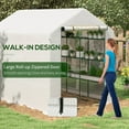 thumbnail image 4 of Outsunny Walk-in Greenhouse with Roll-up Zipper Door, 18 Shelves, PE Cover, Small & Portable Build, Humidity Seal, 95.25" x 70.75" x 82.75", White, 4 of 9