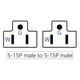 thumbnail image 3 of Paquete de 2 enchufes de 3 clavijas para enchufe macho, cable de extensión doble de 5-15p, RV, cable adaptador de generador, 125v 24in, 3 of 4