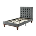 thumbnail image 4 of Inspired Home Saverio Velvet Upholstered Platform Bed Frame Full Size Tufted Modern Sturdy Headboard, Grey, 4 of 9